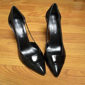 Michael Shannon Black Leather/Patent Leather Heels
